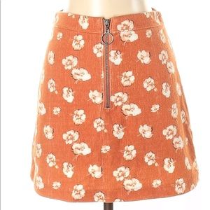 Abercrombie Fitch Orange Floral Skirt XS